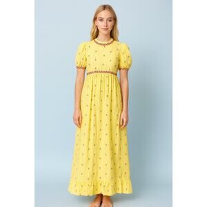 Vintage style Yellow Cottagecore Prairie Maxi no sz tag Bridgerton Girlycore